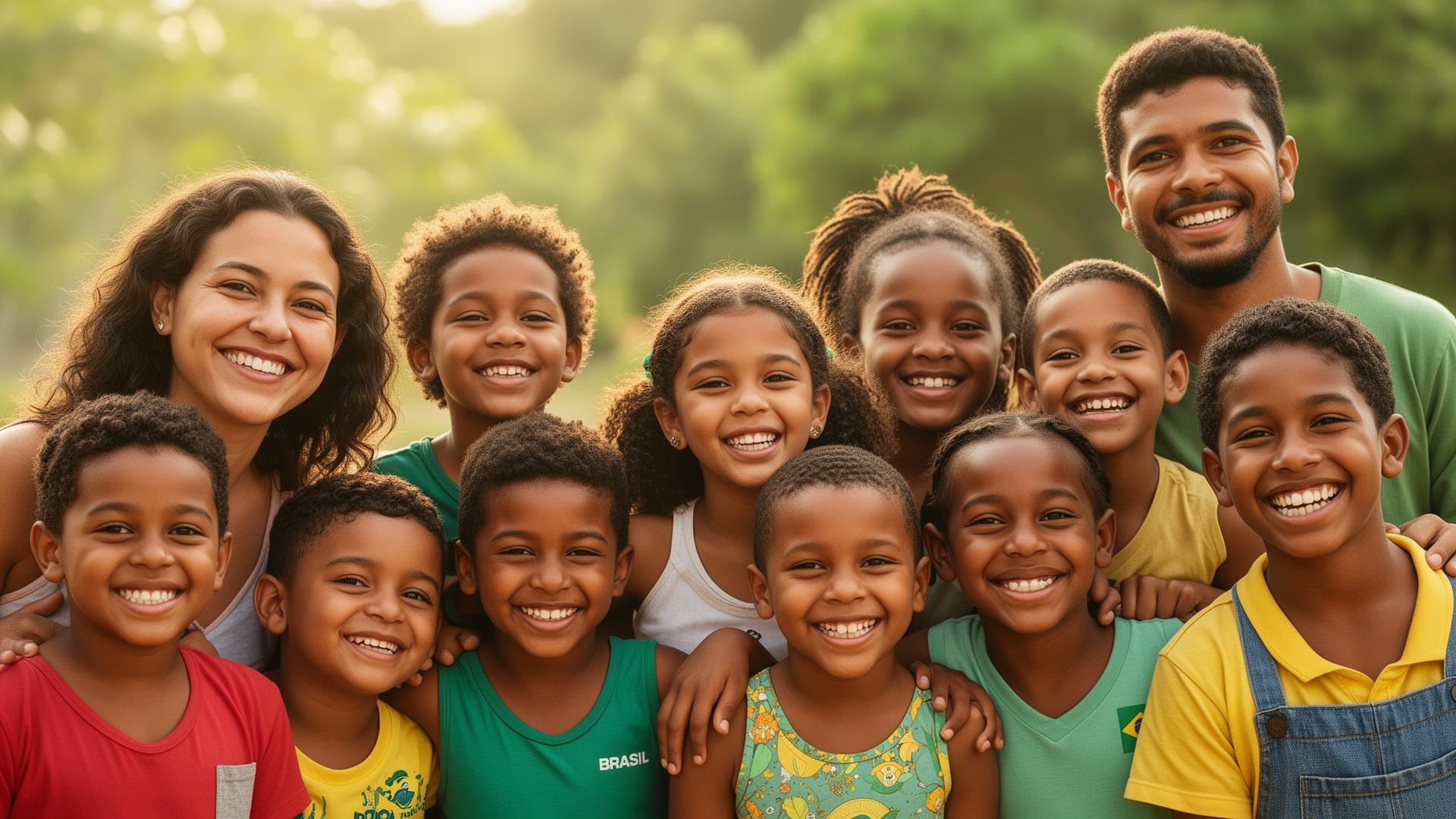 Famílias e crianças em ações sociais